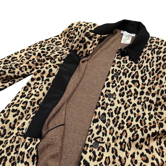 St John Separates Leopard Cheetah Animal Wool Cardigan Sweater Dress Womens L - Picture 5 of 12